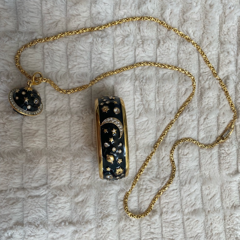 Swarovski Moon Star Planet Necklace and Bracelet Set